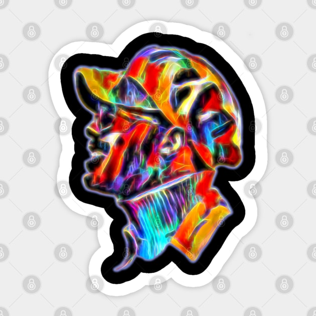 Stevie Wonder in Pop Art Glow Sticker by Mr.FansArt